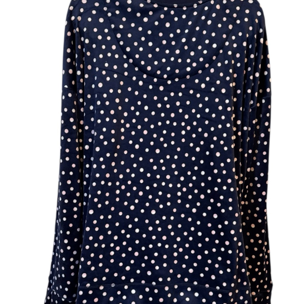 Nautica Women's Velour Navy Polka Dot Top   PLUS: 2X   #3 - Picture 6 of 9